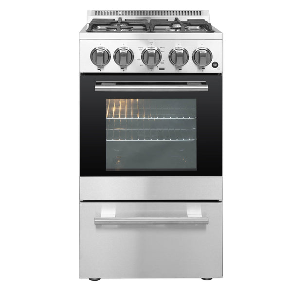 Forno 20" Lamazze Gas Range with 4 Burners and 21,200 BTUs in Stainless Steel (FFSGS6265-20)