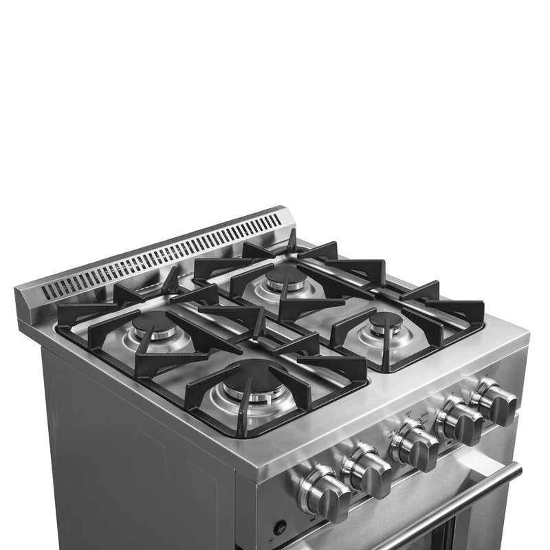 Forno 24" Breno Gas Range with 4 Burners and 38,000 BTUs in Stainless Steel (FFSGS6272-24)