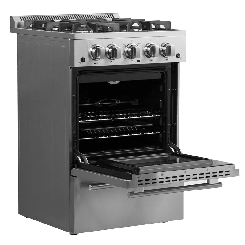 Forno 24" Breno Gas Range with 4 Burners and 38,000 BTUs in Stainless Steel (FFSGS6272-24)