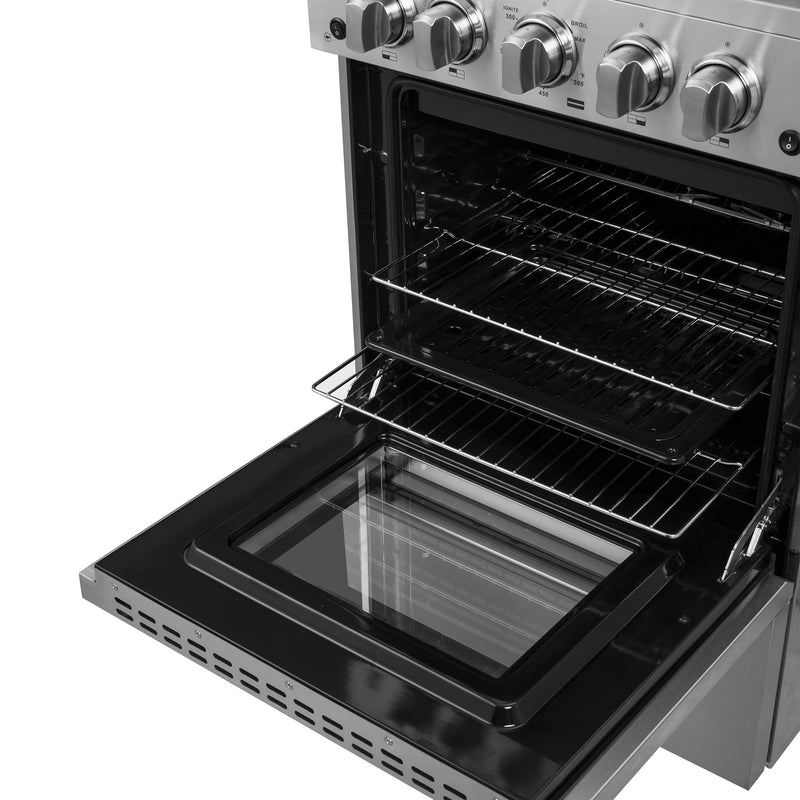 Forno 24" Breno Gas Range with 4 Burners and 38,000 BTUs in Stainless Steel (FFSGS6272-24)