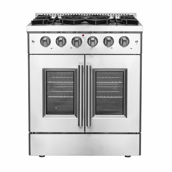 Forno 30" Vittorio French Door Gas Range with 5 Sealed Burners and 68,000 BTUs in Stainless Steel (FFSGS6444-30)