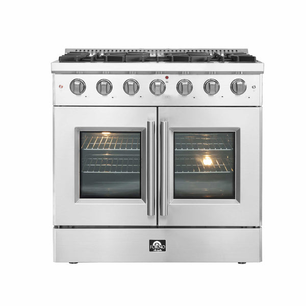 Forno 36" Vittorio French Door Gas Range with 6 Sealed Burners and 83,000 BTUs in Stainless Steel (FFSGS6444-36)