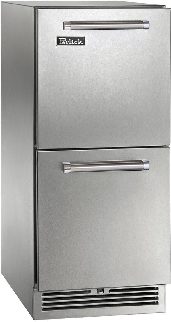 Perlick 15" Signature Series Outdoor Built-In Counter Depth Drawer Refrigerator with 2.8 cu. ft. Capacity in Stainless Steel (HP15RM-4-5)