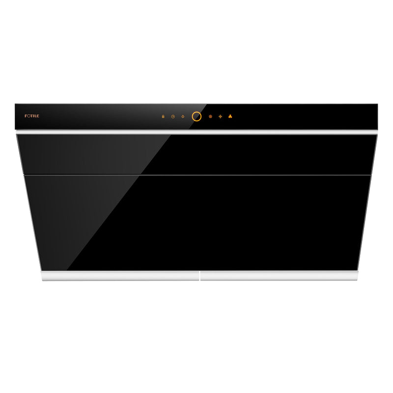 Fotile Slant Vent Series 36" 1000 CFM Under Cabinet or Wall Mount Range Hood with 2 LED lights, and Touchscreen in Onyx Black Tempered Glass (JQG9006)