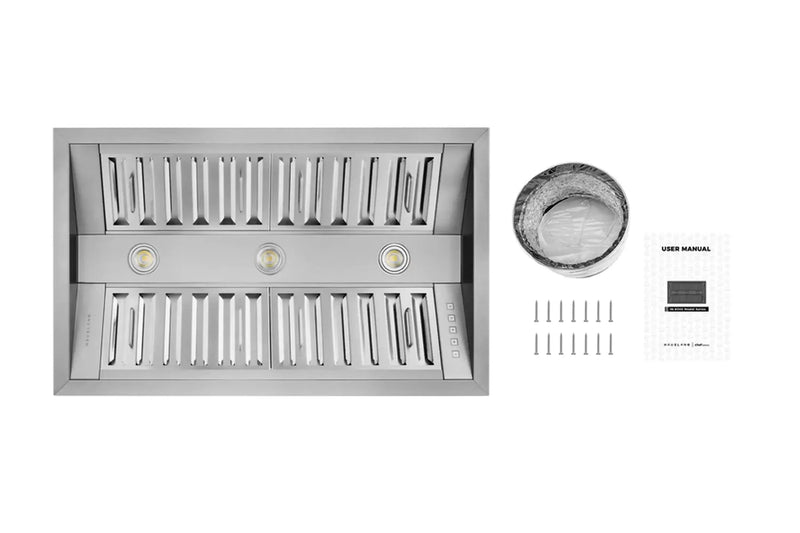 Hauslane 21" Deep 800 CFM Convertible Built-In Insert Range Hood in Stainless Steel (IN-R300SS-44)