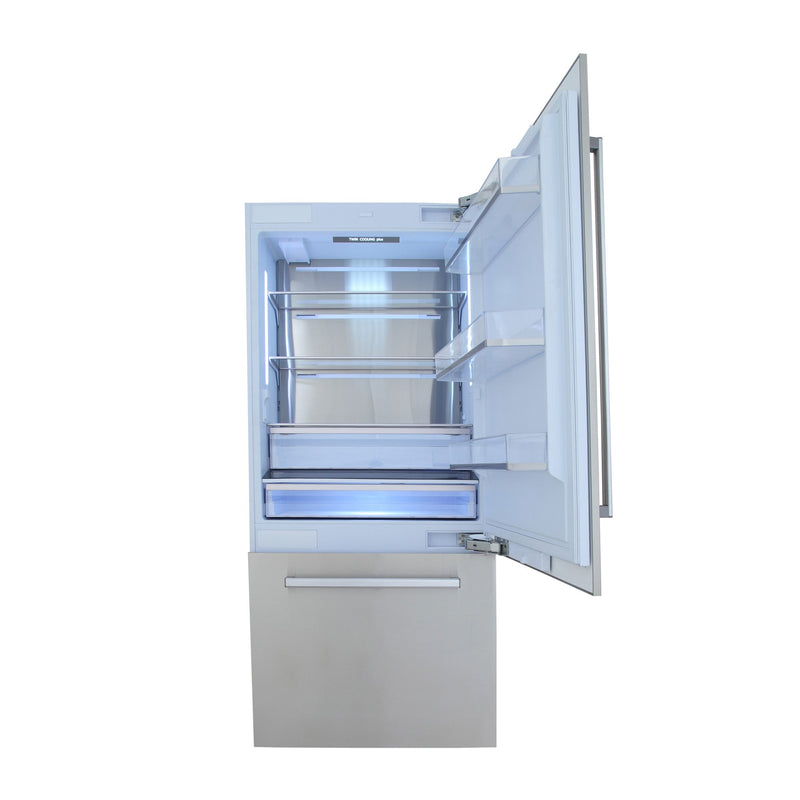 Kucht 36" Built-In Refrigerator in Custom Panel Ready, Bottom Freezer, Counter Depth with Ice Maker (KR360SD)