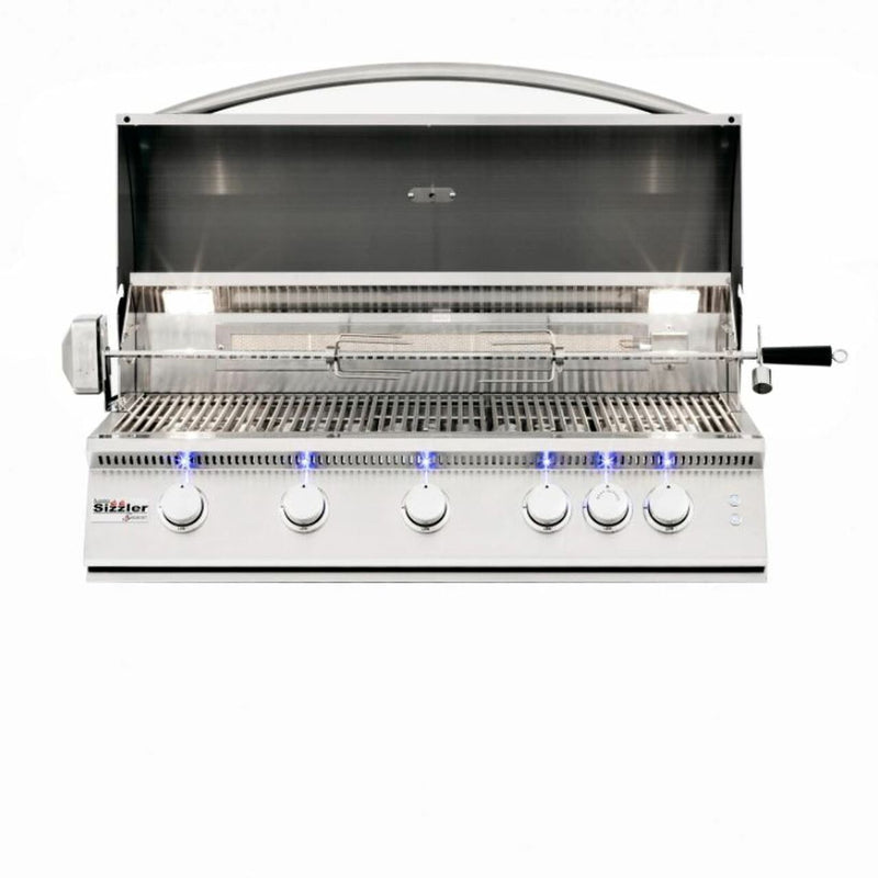 Summerset 40" Sizzler Pro 5-Burner Built-In Natural Gas Grill with Rear Infrared Burner in Stainless Steel  (SIZPRO40-NG)