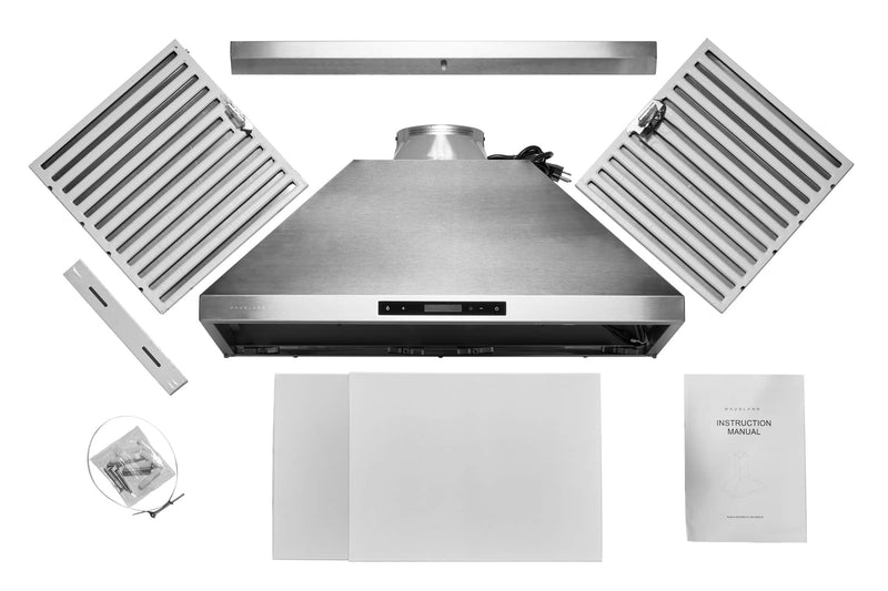 Hauslane 36-Inch Wall Mount Touch Control Range Hood with Stainless Steel Filters in Stainless Steel (WM-538SS-36)