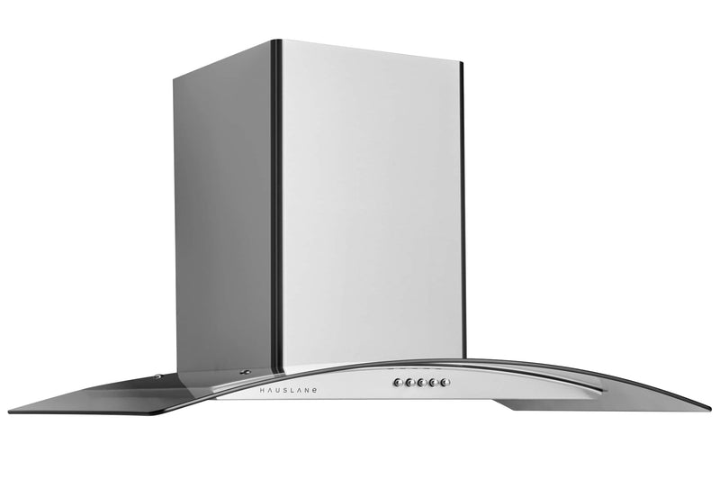 Hauslane 30-Inch Wall Mount Range Hood with Tempered Glass and Stainless Steel (WM-600SS-30)