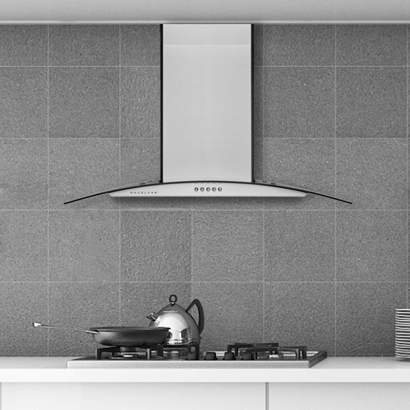 Hauslane 30-Inch Wall Mount Range Hood with Tempered Glass and Stainless Steel (WM-600SS-30)