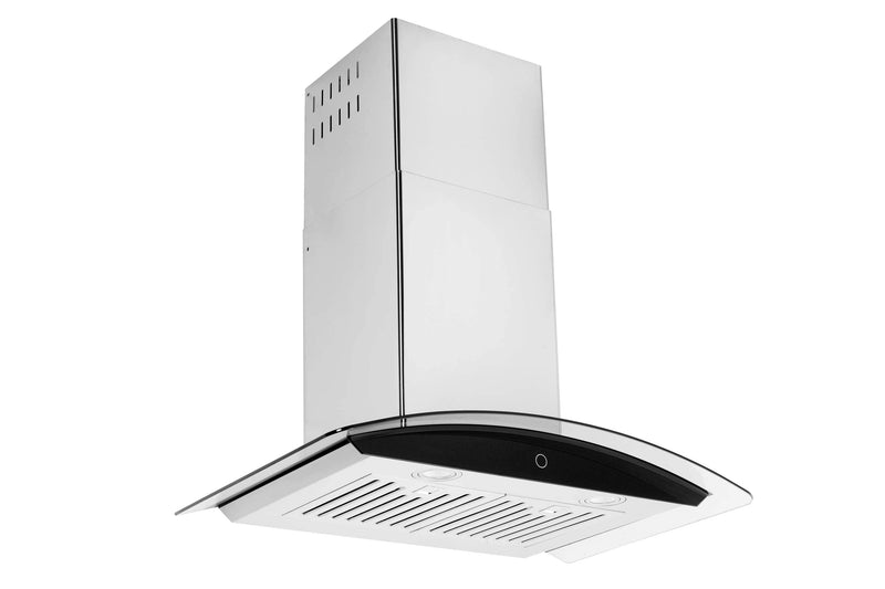 Hauslane 30-Inch Wall Mount Touch Control Range Hood with Tempered Glass in Stainless Steel (WM-639SS-30)