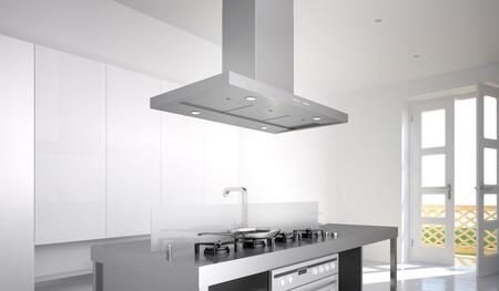 Faber 48" Bella Island Mounted Convertible Range Hood with 600 CFM Pro Class Blower in Stainless Steel (BELAIS48SS600)