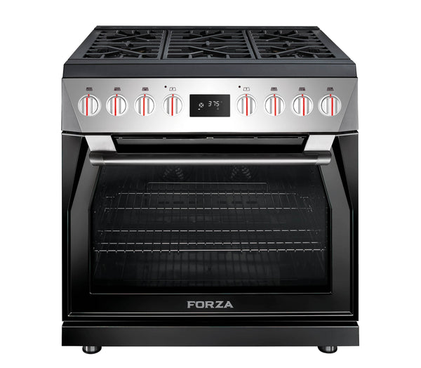 Forza 36-Inch Professional Dual Fuel Range in Audace Black (FR366DF-K)