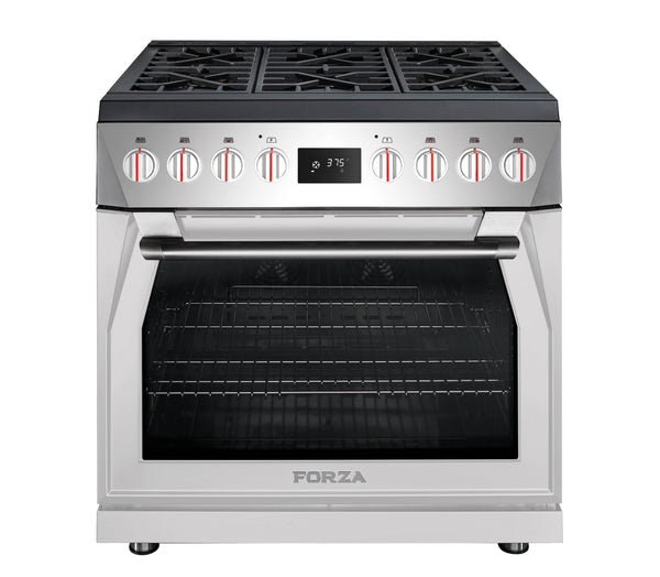 Forza 36-Inch Professional Dual Fuel Range in Valoroso White (FR366DF-W)