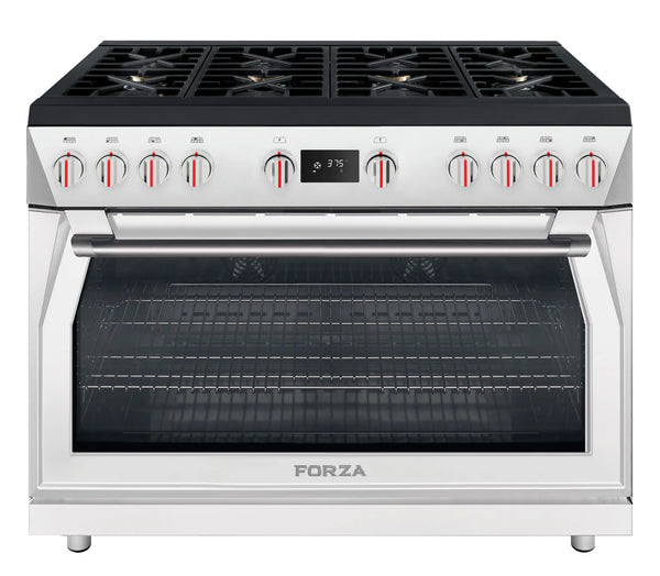 Forza 48-Inch Professional Dual Fuel Range in Valoroso White (FR488DF-W)