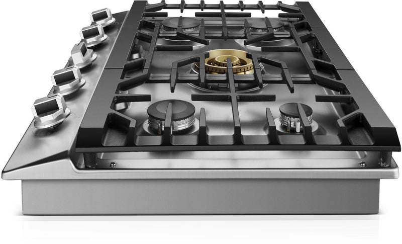 Fotile 30" Natural Gas Cooktop with 5 Sealed Burners, Cast Iron Grates, Edge to Edge Cooking Grates, Flame Failure Protection in Stainless Steel (GLS30501)