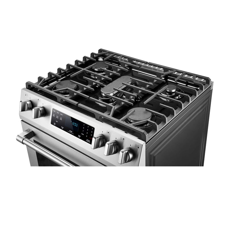 Fotile 30" Slide-In Pro Gas Range  with Total 58K BTU on 5 Sealed Burners,  4.8 Cu.Ft. oven with 4 main cooking modes, and Self Cleaning Mode (RLS30506)