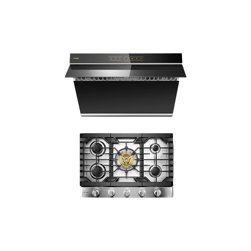 Fotile 2-Piece Appliance Package - 30" Gas Cooktop & Under Cabinet Range Hood in Stainless Steel