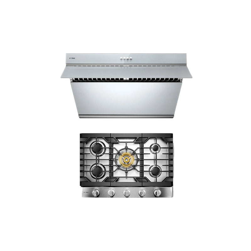 Fotile 2-Piece Appliance Package - 30" Gas Cooktop & Under Cabinet Range Hood in Stainless Steel