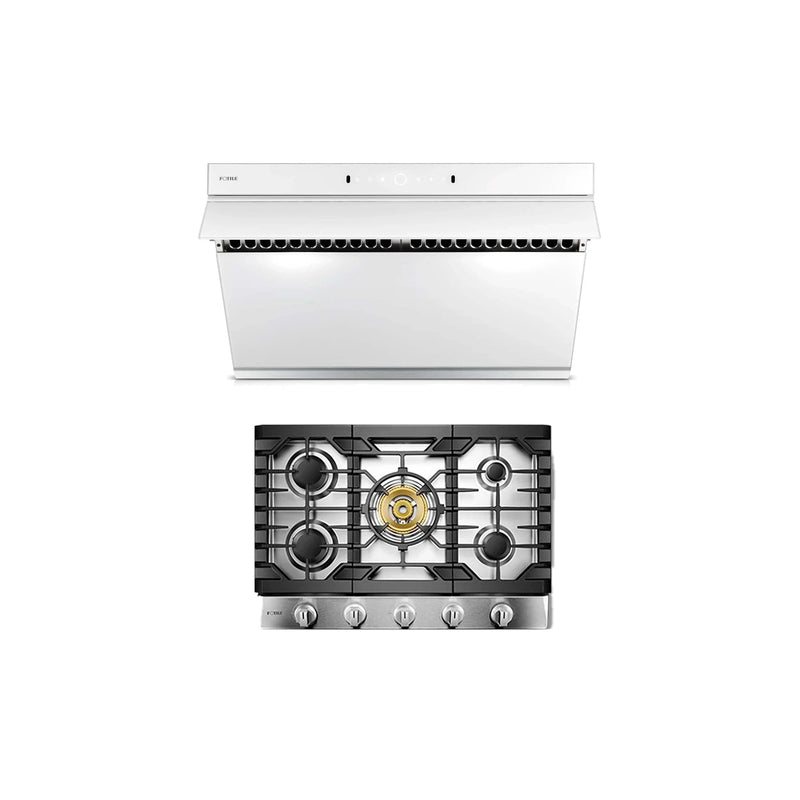 Fotile 2-Piece Appliance Package - 30" Gas Cooktop & Under Cabinet Range Hood in Stainless Steel