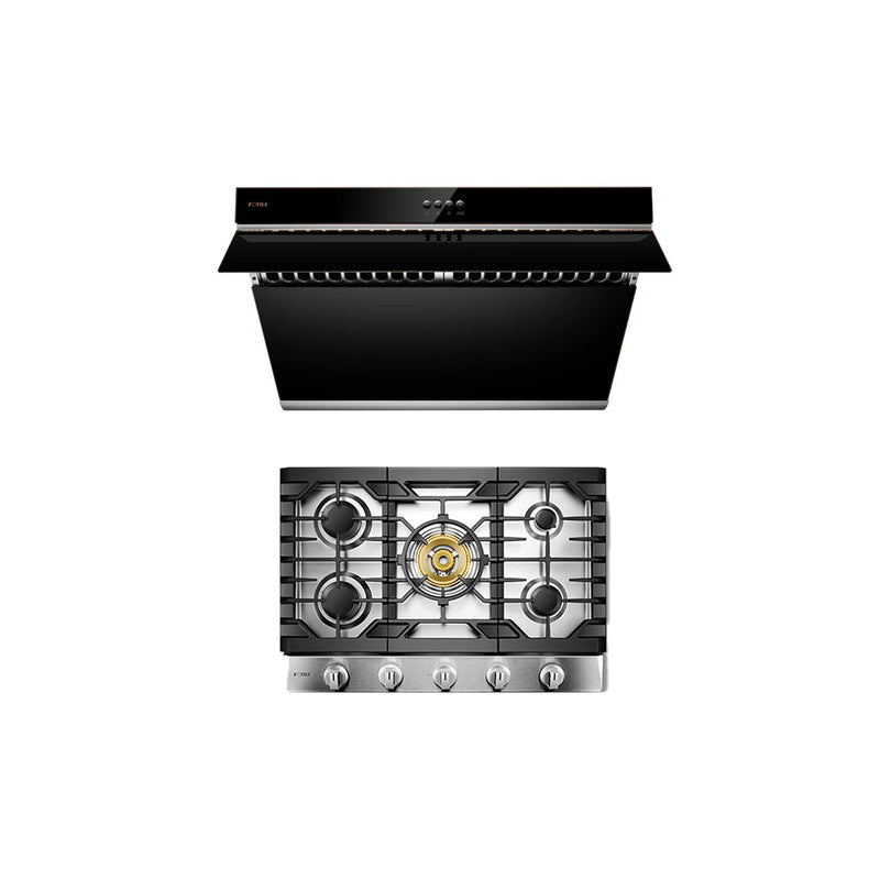 Fotile 2-Piece Appliance Package - 30" Gas Cooktop & Under Cabinet Range Hood in Stainless Steel