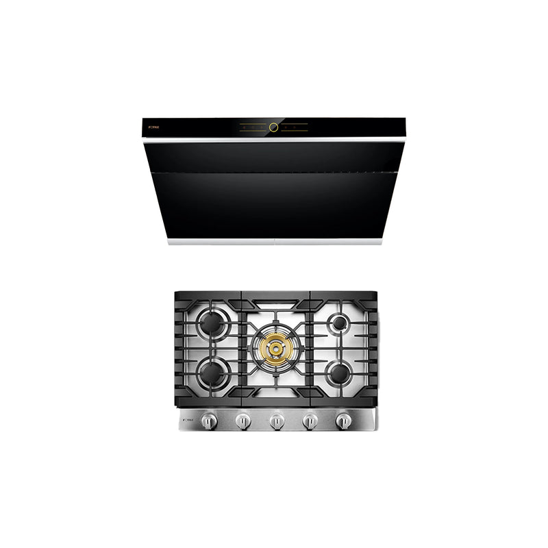 Fotile 2-Piece Appliance Package - 30" Gas Cooktop & Under Cabinet Range Hood in Stainless Steel