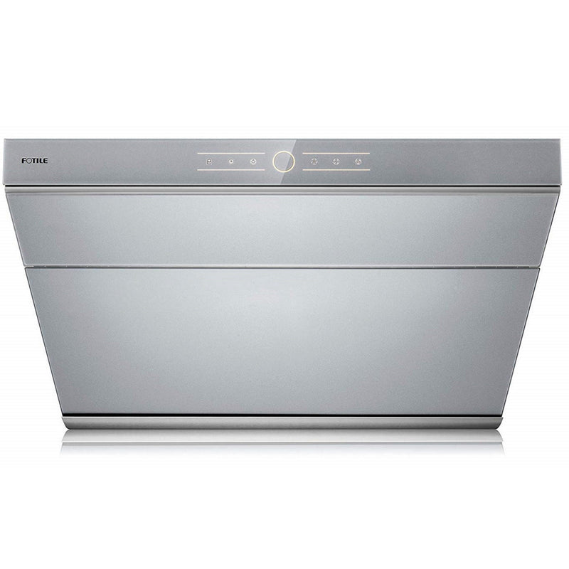 Fotile Slant Vent Series 30-inch 850 CFM Under Cabinet or Wall Mount Range Hood with 2 LED lights, and Touchscreen in Silver Grey Tempered Glass (JQG7501.G)