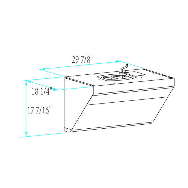 Fotile Slant Vent Series 30-inch 850 CFM Under Cabinet or Wall Mount Range Hood with 2 LED lights, and Touchscreen in Silver Grey Tempered Glass (JQG7501.G)