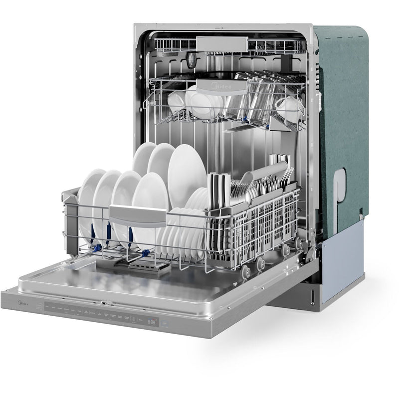 Midea 24" Top Control Smart Built-In Dishwasher Wi-Fi Enabled with 7 Wash Cycles 45 dBA in Stainless Steel (MDT24P5AST)