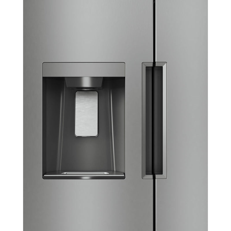 Midea 36" Freestanding Side by Side Refrigerator with 26.3 cu. Ft with 5 Glass Shelves with Water Dispenser in Stainless Steel (MRS26D5AST)