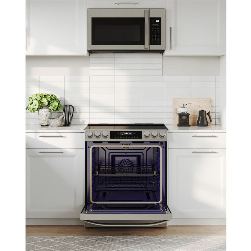 Midea 30" Smart Slide-in Electric Range with 5 Elements Wi-Fi Enabled, 6.3 Cu. Ft. Total Oven Capacity, Pro Style with True Convection in Stainless Steel (MES30S4AST)