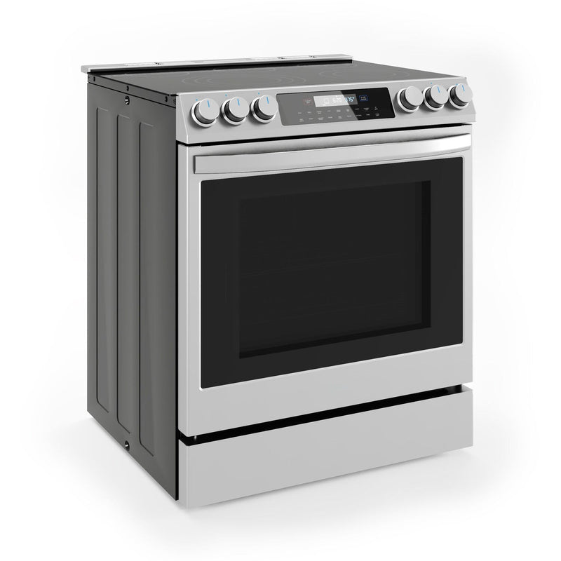 Midea 30" Smart Slide-in Electric Range with 5 Elements Wi-Fi Enabled, 6.3 Cu. Ft. Total Oven Capacity, Pro Style with True Convection in Stainless Steel (MES30S4AST)