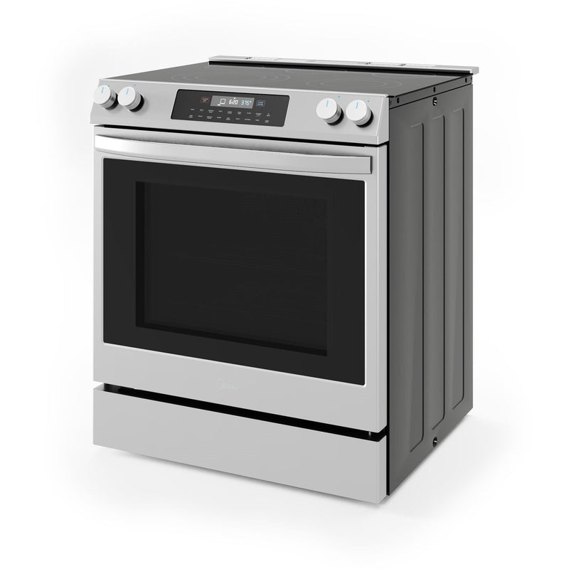 Midea 30" Smart Slide-in Electric Range with 5 Elements Wi-Fi Enabled, 6.3 Cu. Ft. Total Oven Capacity, Standard Convection in Stainless Steel (MES30S2AST)