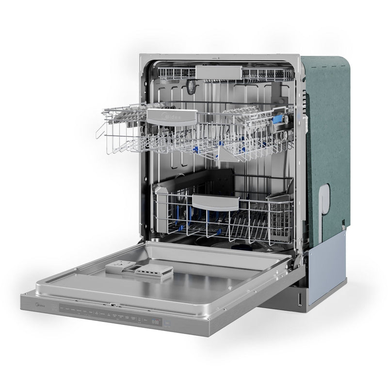 Midea 24" Top Control Smart Built-In Dishwasher Wi-Fi Enabled with 7 Wash Cycles 45 dBA in Stainless Steel (MDT24P5AST)