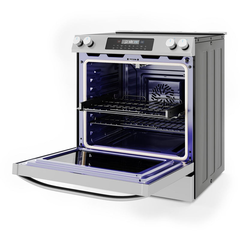 Midea 30" Smart Slide-in Electric Range with 5 Elements Wi-Fi Enabled, 6.3 Cu. Ft. Total Oven Capacity, Standard Convection in Stainless Steel (MES30S2AST)