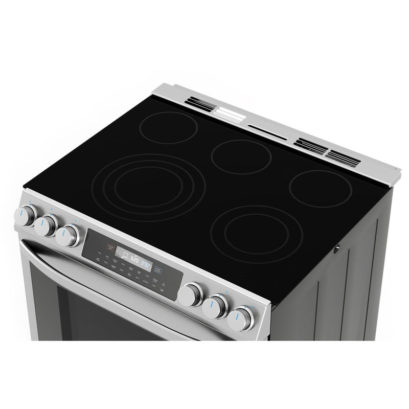 Midea 30" Smart Slide-in Electric Range with 5 Elements Wi-Fi Enabled, 6.3 Cu. Ft. Total Oven Capacity, Pro Style with True Convection in Stainless Steel (MES30S4AST)