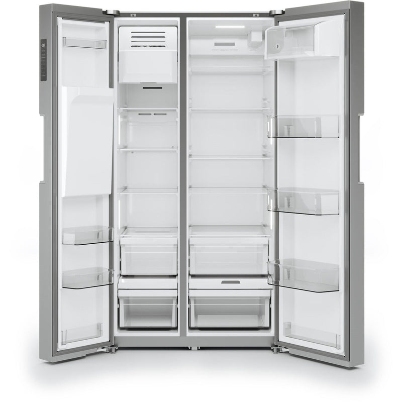 Midea 36" Freestanding Side by Side Refrigerator with 26.3 cu. Ft with 5 Glass Shelves with Water Dispenser in Stainless Steel (MRS26D5AST)