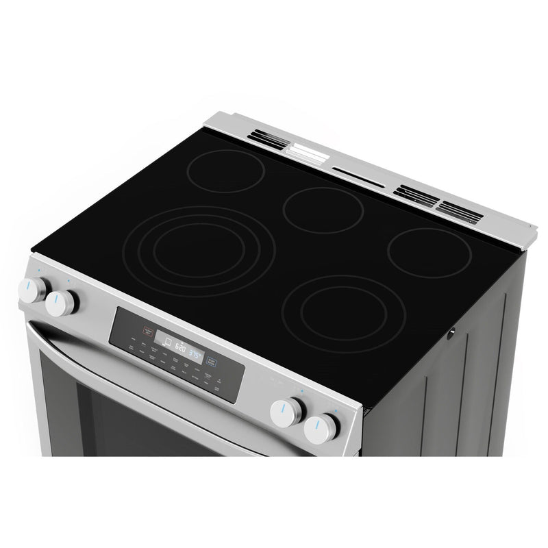 Midea 30" Smart Slide-in Electric Range with 5 Elements Wi-Fi Enabled, 6.3 Cu. Ft. Total Oven Capacity, Standard Convection in Stainless Steel (MES30S2AST)