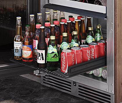 Perlick Series 24" Built-In Beverage Center with 4.8 cu. ft. Capacity, Panel Ready with Glass Door (HA24BB-4-4L & HA24BB-4-4R)