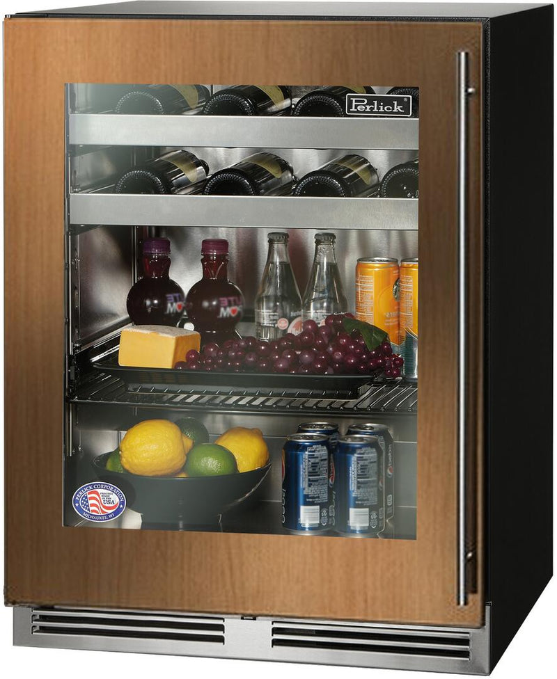 Perlick Series 24" Built-In Beverage Center with 4.8 cu. ft. Capacity, Panel Ready with Glass Door (HA24BB-4-4L & HA24BB-4-4R)