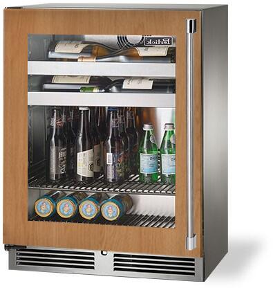 Perlick Signature Series 24" 3.1 cu. ft. Capacity Built-In Glass Door Beverage Center with 3.1 cu. ft. Capacity, Panel Ready with Glass Door (HH24BS-4-4L & HH24BS-4-4R)