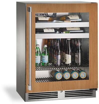 Perlick Signature Series 24" 3.1 cu. ft. Capacity Built-In Glass Door Beverage Center with 3.1 cu. ft. Capacity, Panel Ready with Glass Door (HH24BS-4-4L & HH24BS-4-4R)